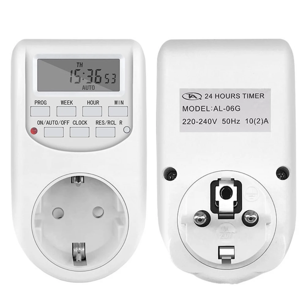 Timer Switch Energy Saving Digital Kitchen Timer Outlet Week Hour Timing Socket EU Plug 220V 50HZ 10A