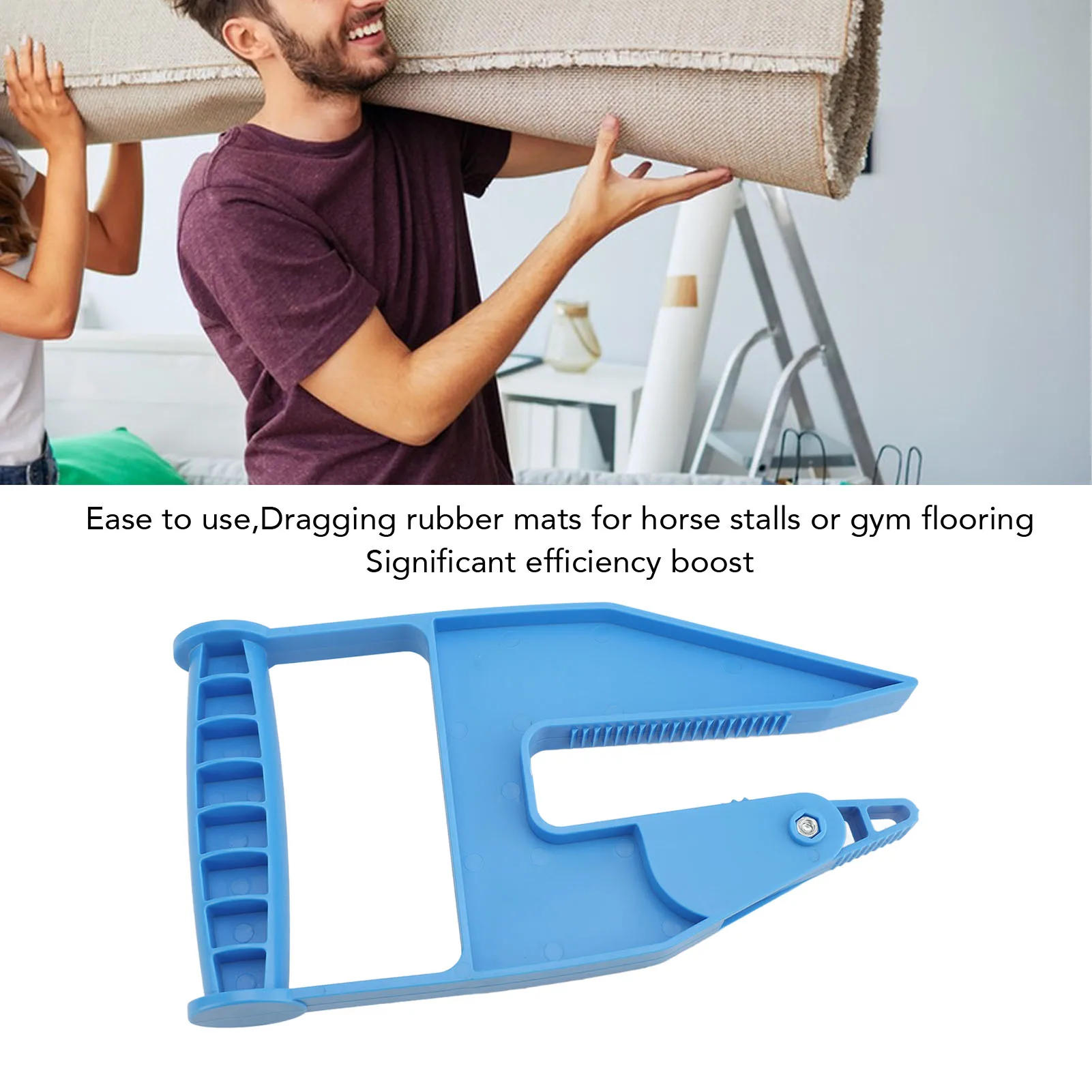 

2PCS Mat Movers Tool Heavy Duty Stall Handlers Ergonomic Puller Time Labor Saving for Home Pair of Mat Movers Tool