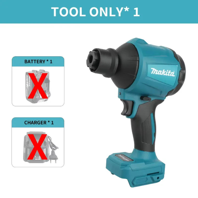 Makita DAS180 18V Battery Hair Dryer Air Purification Dust Removal Gun Inflation Gun Multi-Function Power Tool Accessory