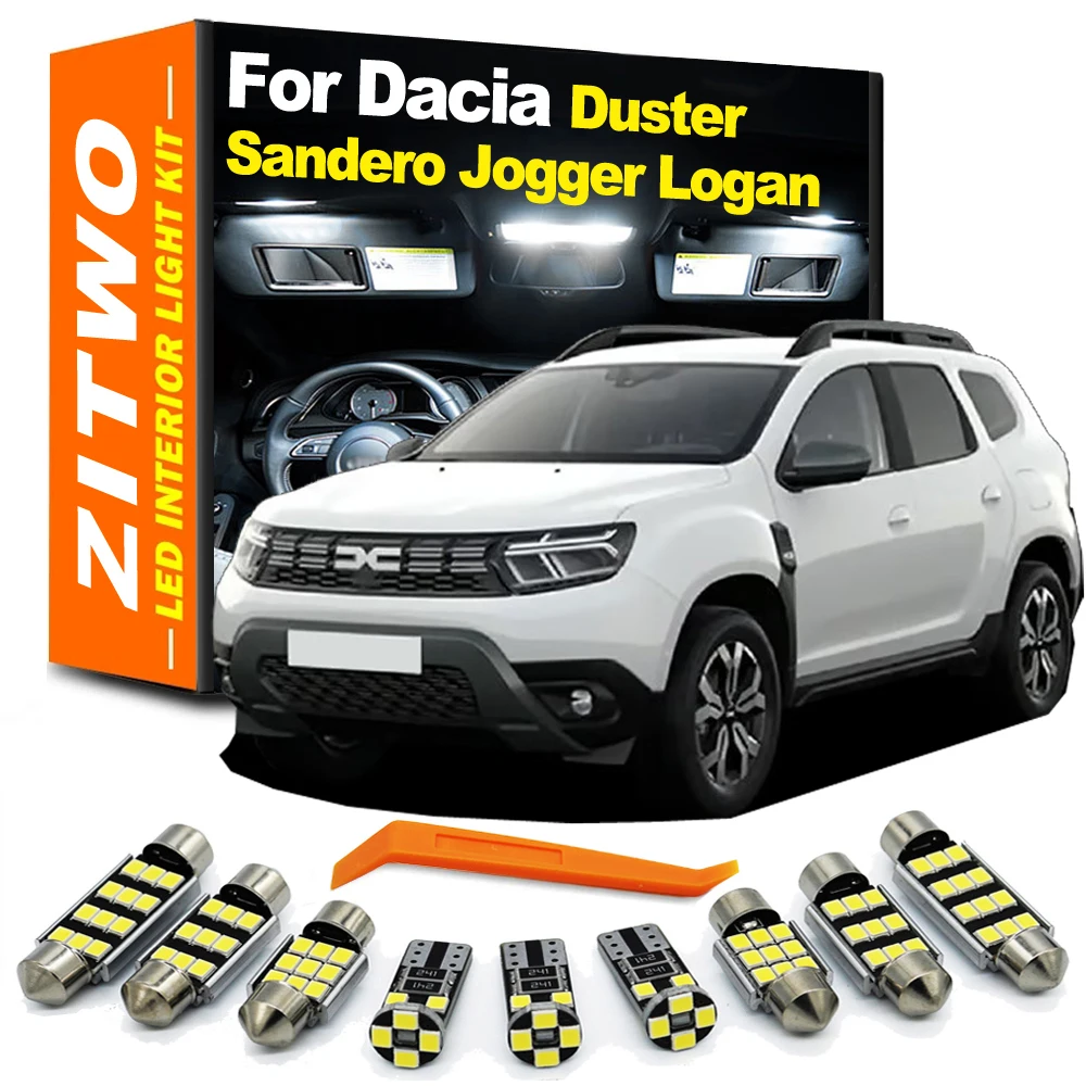 Bombilla LED Interior mapa lectura maletero Kit de luz Canbus para Dacia Duster Sandero Jogger Lodgy Dokker Logan 2004-2026 Accesorios