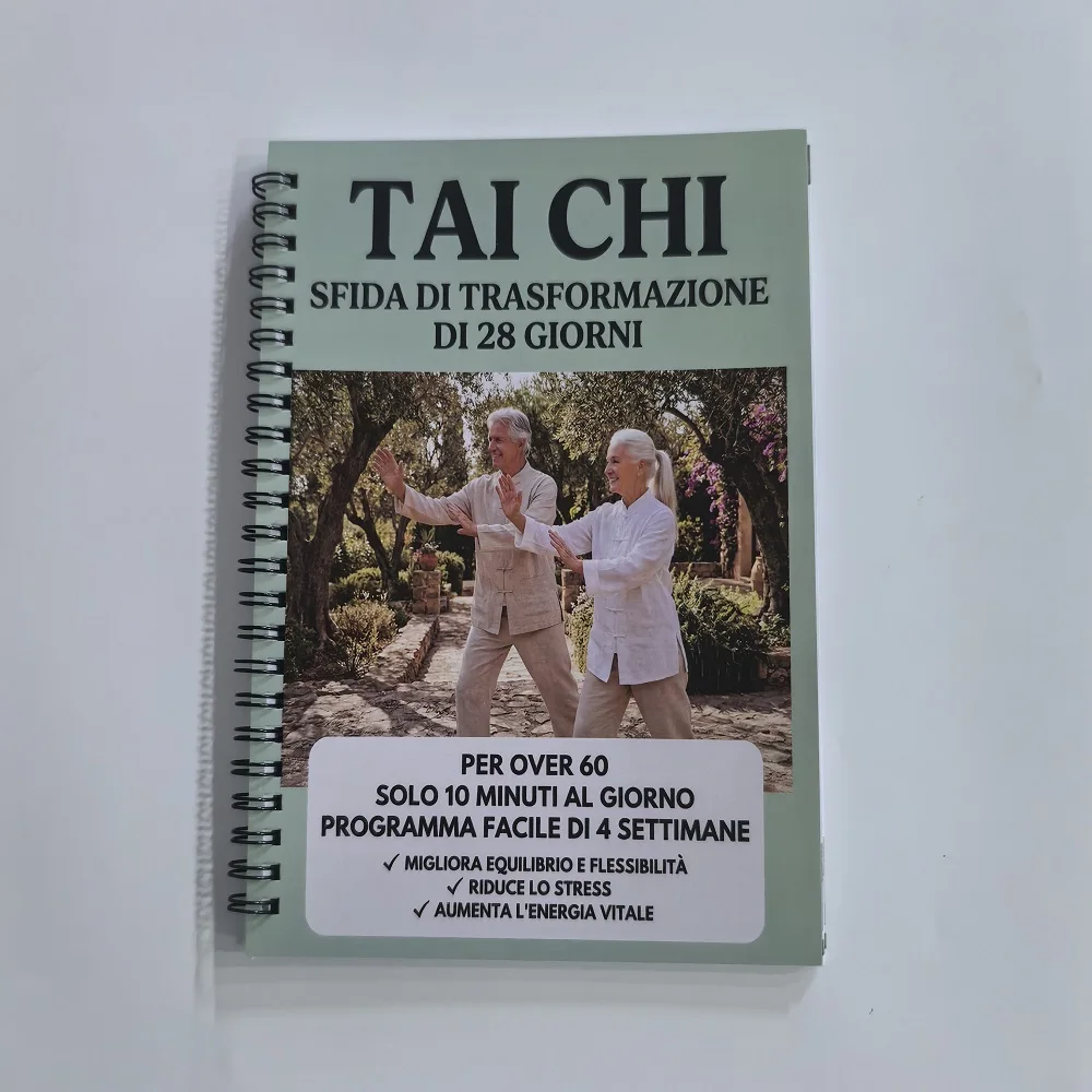 Italian Version Tai Chi Workbooks Seniors Beginners Spiralbound Featuring Progressive Exercises Gentle Routines Fitness Training
