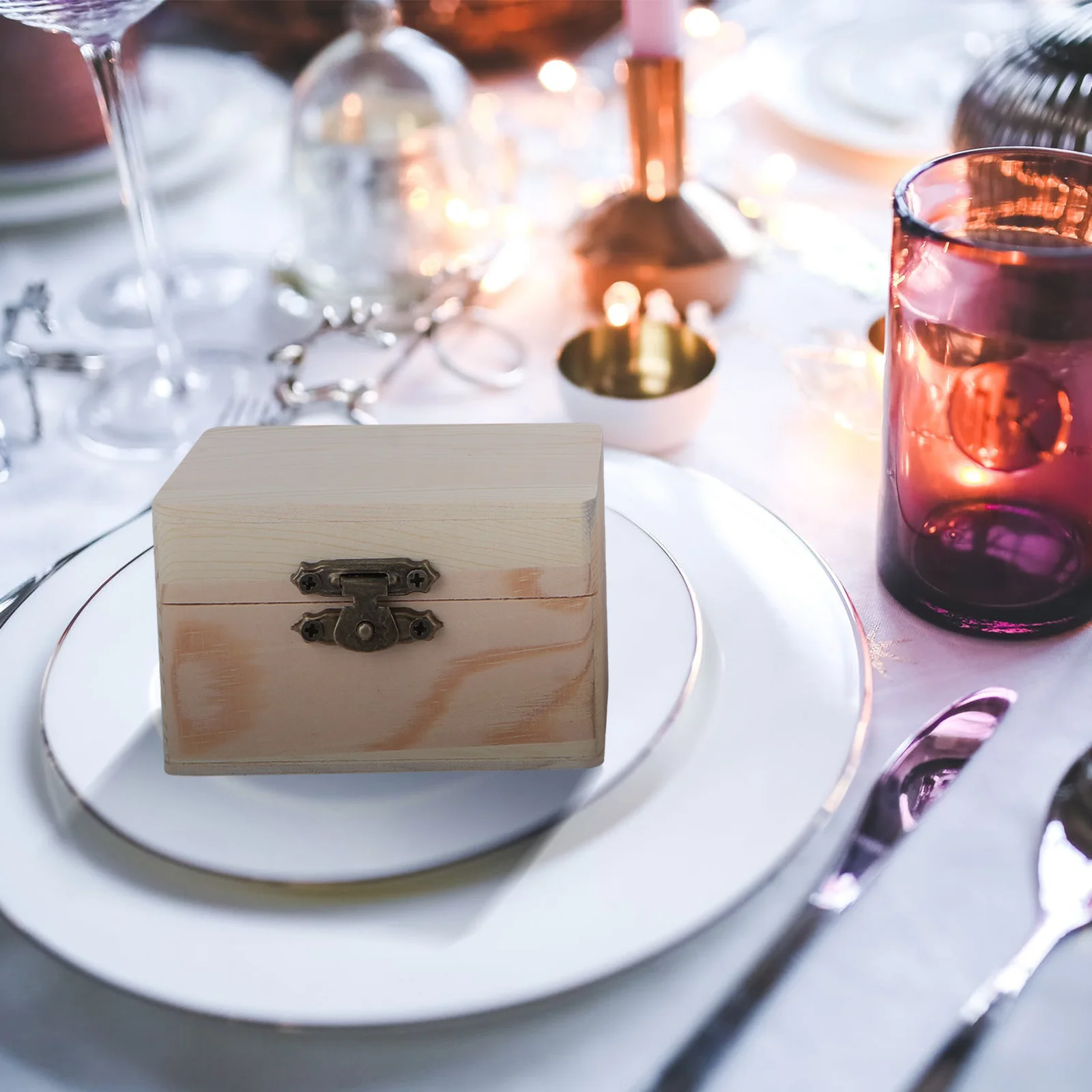 

2 шт. экологически чистая деревянная подарочная коробка изысканный внешний вид креативный нежный дизайн для конфет, печенья, шоколадов, небольшого фестиваля