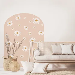 Minimalist Color Daisy Arch Decal for Bed or Crib Decor Removable Peel and Stick Wall Sticker Home Decoration Interior Wallpaper