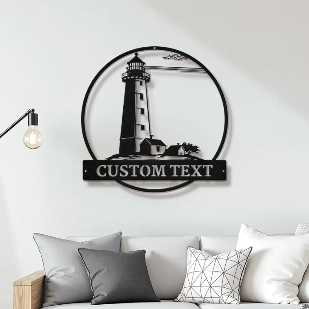 

Custom Handmade Lighthouse Metal Sign,Personalize Your Nautical Decor. Durable Rustic Metal,Homes/Beach Houses. Great Gift