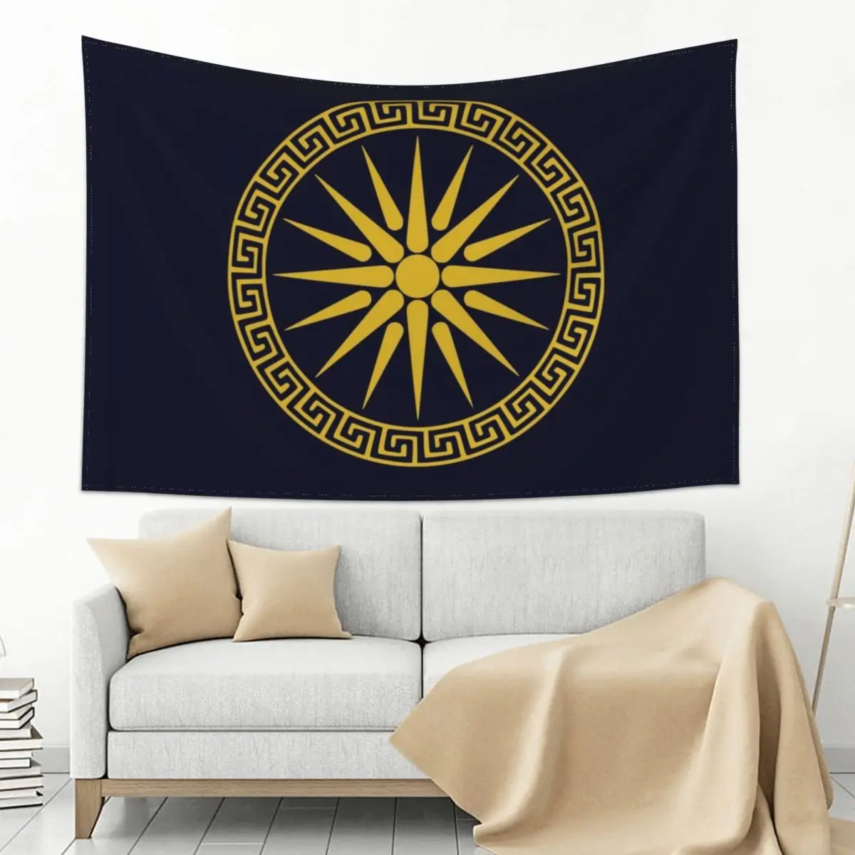 

Vergina Sun Macedonian Star Argead Ancient Greek Pride Tapestry