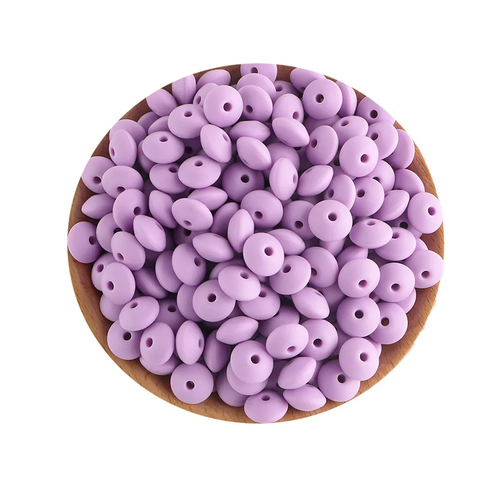 100 Teile/los Silikon Linsen Perlen 12mm Lose Spacer Perlen BPA FREI Food Grade DIY Charms Schmuck Zubehör Halskette armband