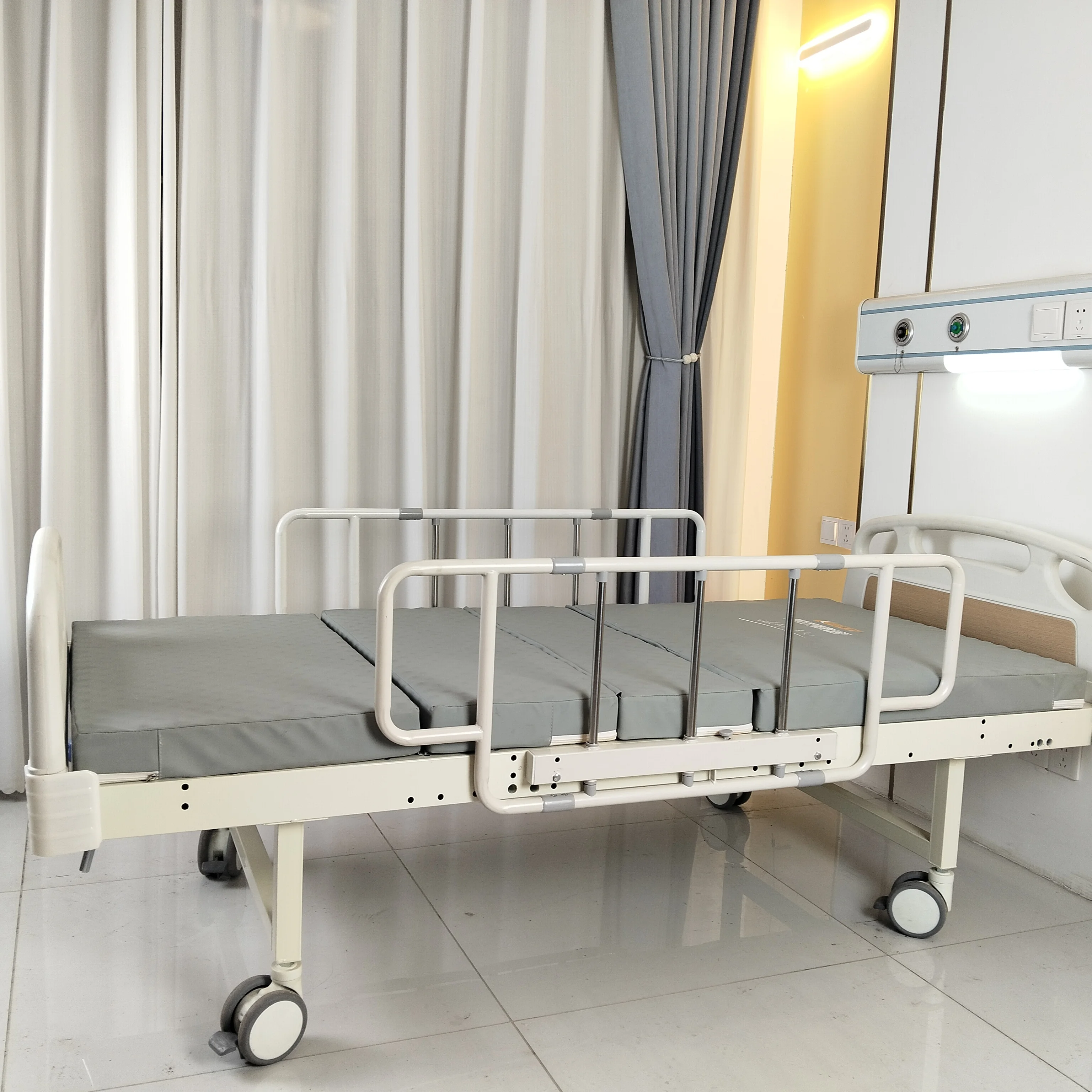 Hospital bed aluminum alloy side track bed accessories folding guardrail