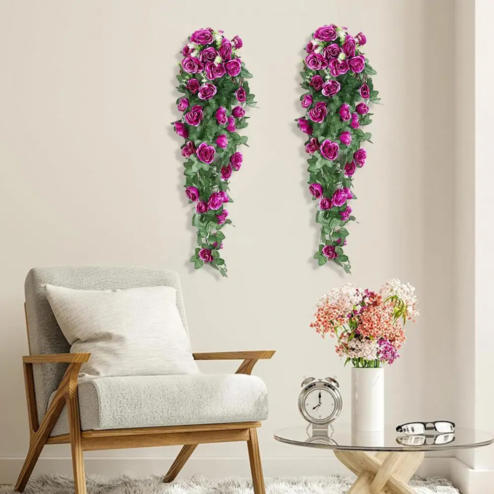 

Outdoor Indoor Flower Wreath Artificial Rose Flower Vine Garland Faux Silk Floral Wall Hanging Wedding Decoration for Indoor