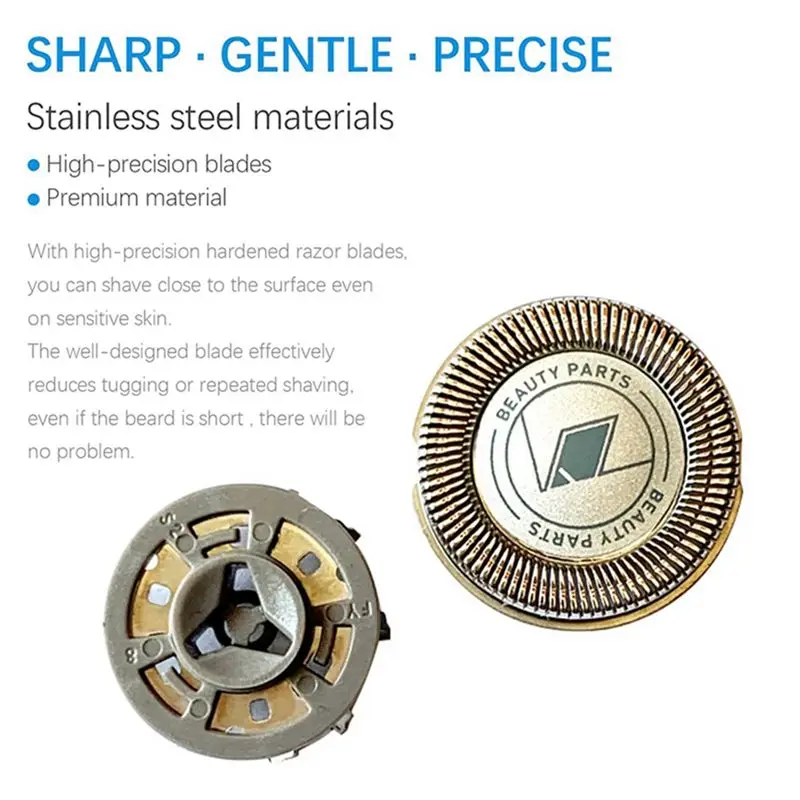 BABZ SH71 Replacement Shaving Heads for Norelco Series 7000 & 5000, SH71/52 Blade, Electric Shaver Parts, 3 Pack with Brush
