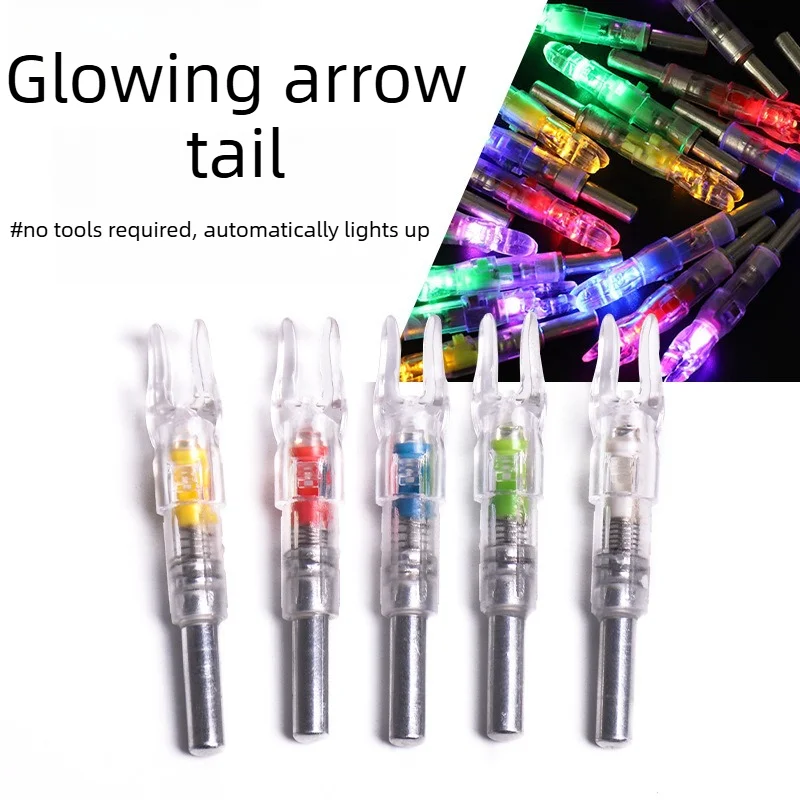 Archery New Snap‑on LED Lighted Arrow Nock 6.2mm ID with On‑Off Switch Shooting Replacement Accessory Tool‑free