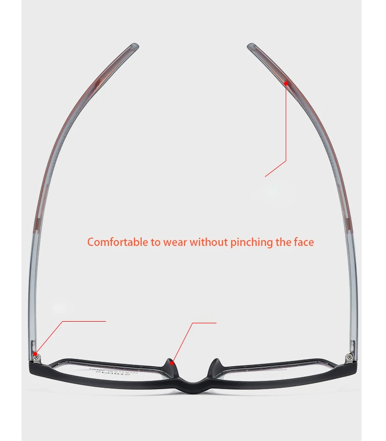 2024 neue Mode ultraleichte transparente tr90 Brillen Sport brille für Männer große Brillen optischen Rezept rahmen – Detail 4