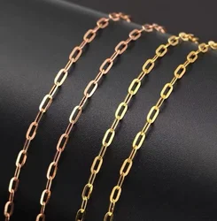 18k real gold necklaces for women  O shape chains necklace au750 jewelry