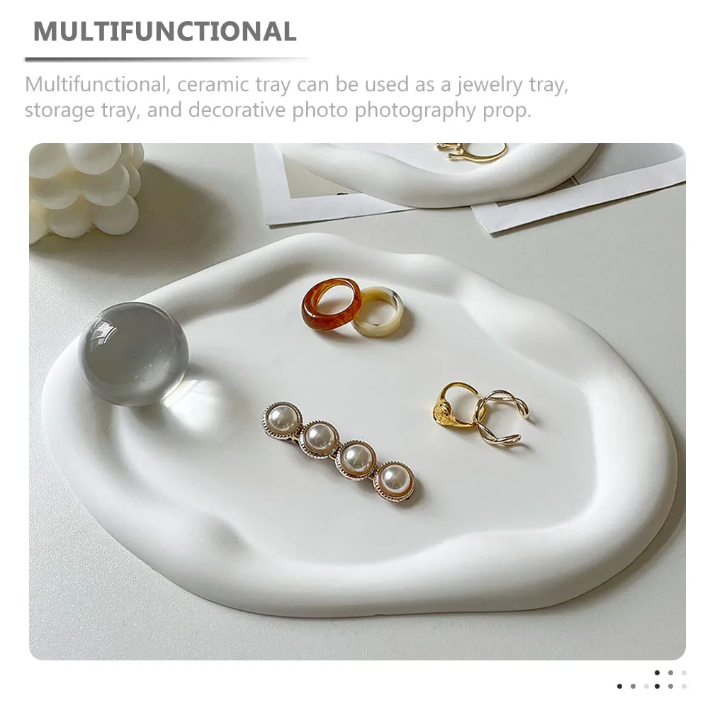 

Tray Jewelry Aesthetic Ring Perfume Room Decor Plaster Cloud Trinket Jewlery Organizer Plate Office Dish