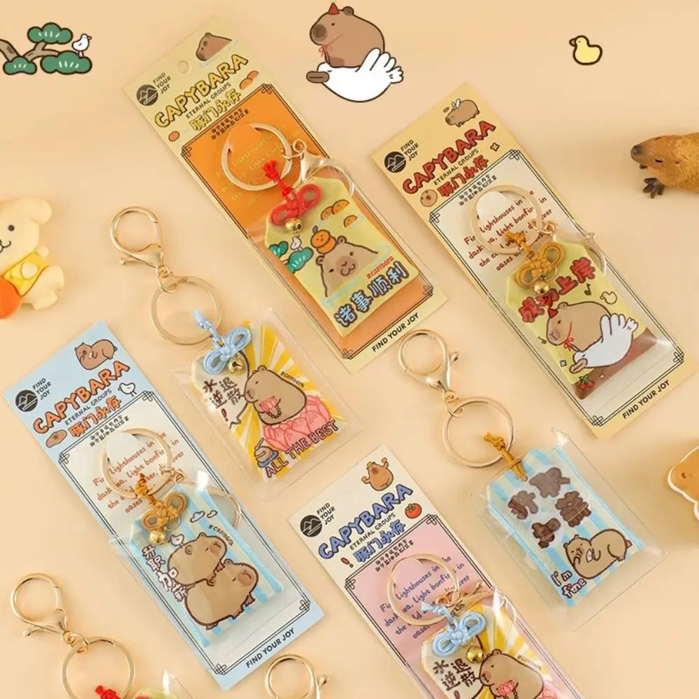 Kapibara Amulet Capybara Keychain Bless Cute Acrylic Capibara Keyring Kawaii Creative OMaMoRi Capybara Pendant Car Key Pendant