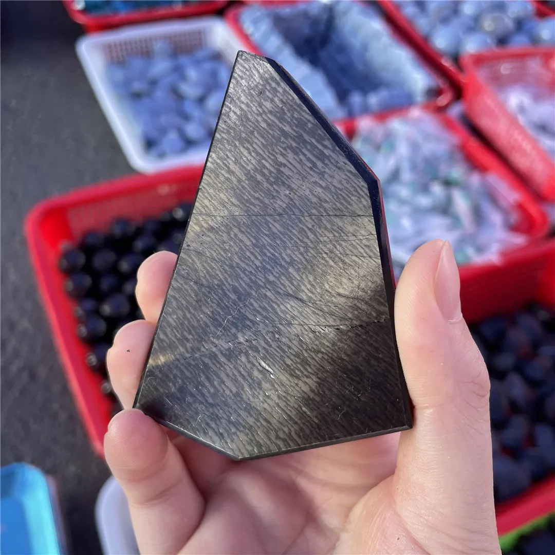 New Product Launch Natural Hypersthene Raw Mineral Polished IRREGULAR Shape Golden Fortune Stone Feng Shui Geology Collection
