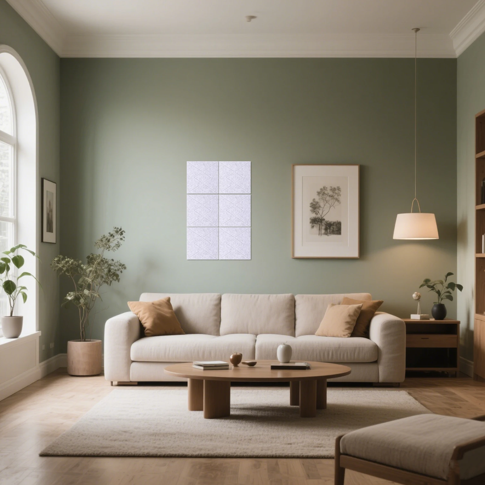 6Pcs Polyester Board V-Shaped Stripe Design Soundproof Wall Panels for Home Office Classroom Memo Photo