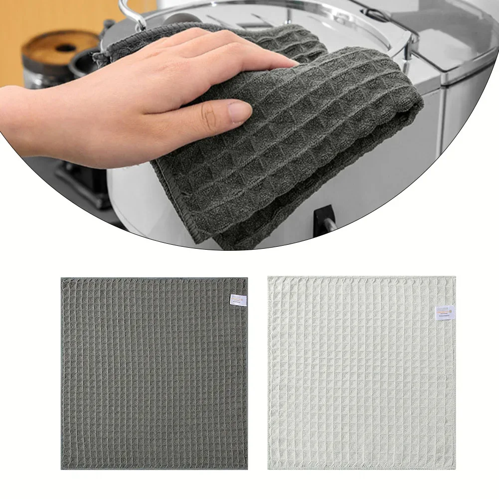 Waffle Cloth Weave Matter Microfiber Soft Absorbent Quick Drying Towel Kitchen Cleaning Cloths Scouring Pad For Washing