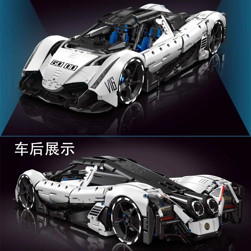 IN MAGAZZINO T5052 MOC Tecnico RC Auto Sportiva Devel Sedici V16 Building Blocks Mattoni Modello Giocattoli FAI DA TE per I Ragazzi Regalo Di Natale Set