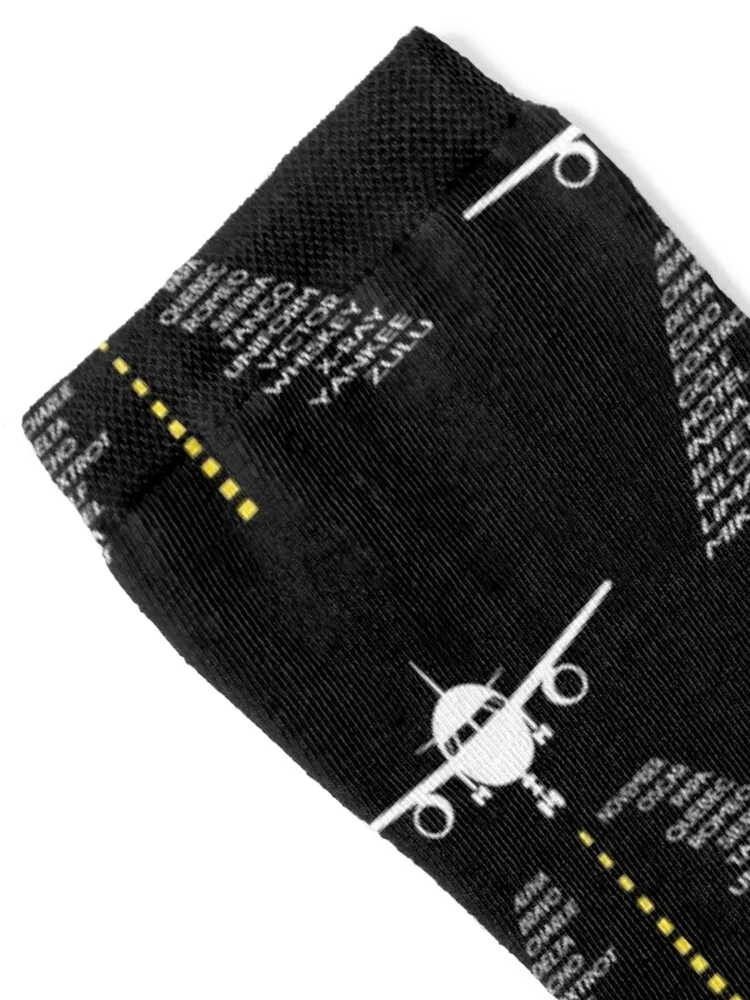 Pilots airplane pilot phonetic alphabet aviator Socks floral Men's gifts Crossfit Socks Men's Women's