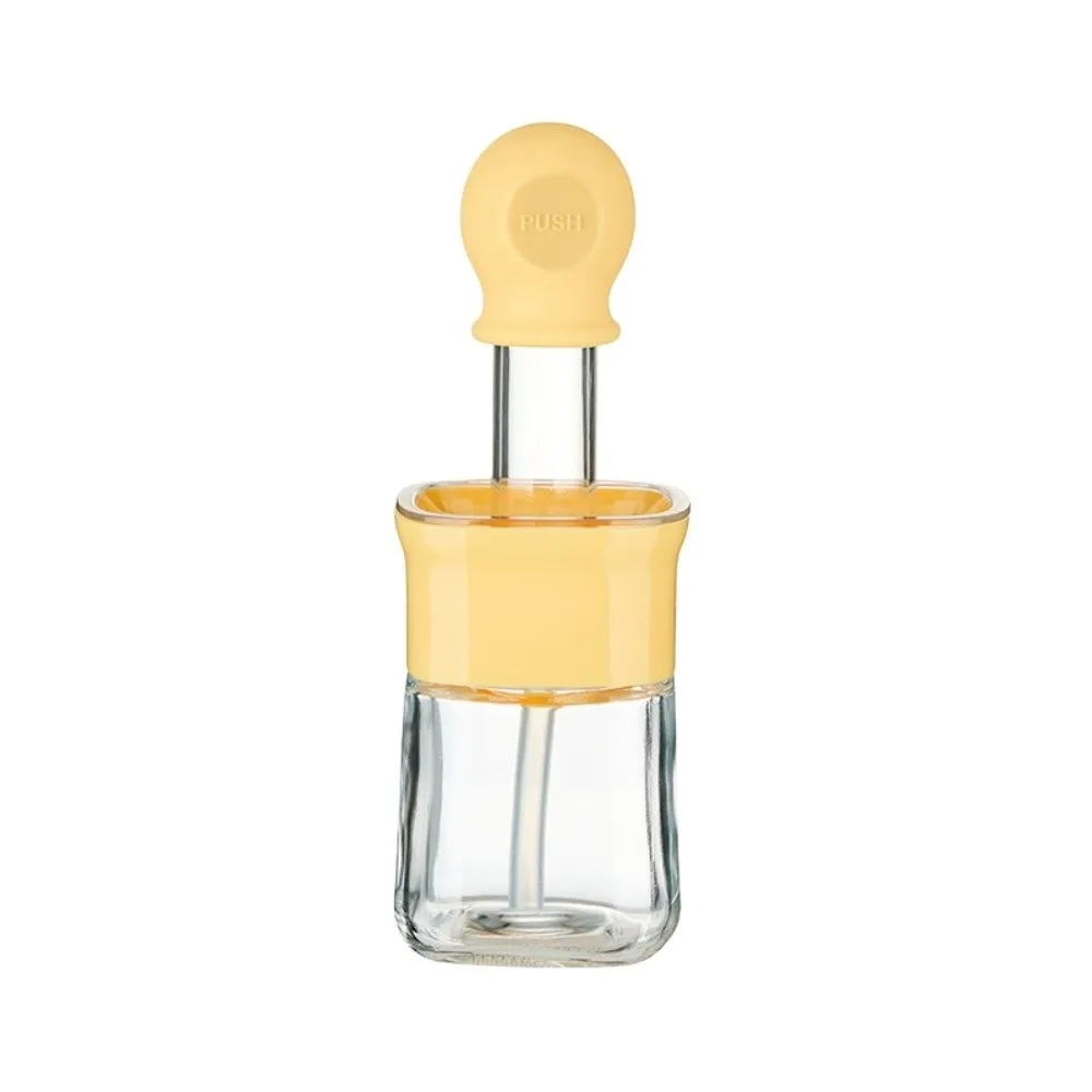 230ml 2 in 1 Oil Dispenser Brush Silicone Basting Brush Extended Oil Storage Pipe Oil Bottle Quantitative Control Glass Oil Pot