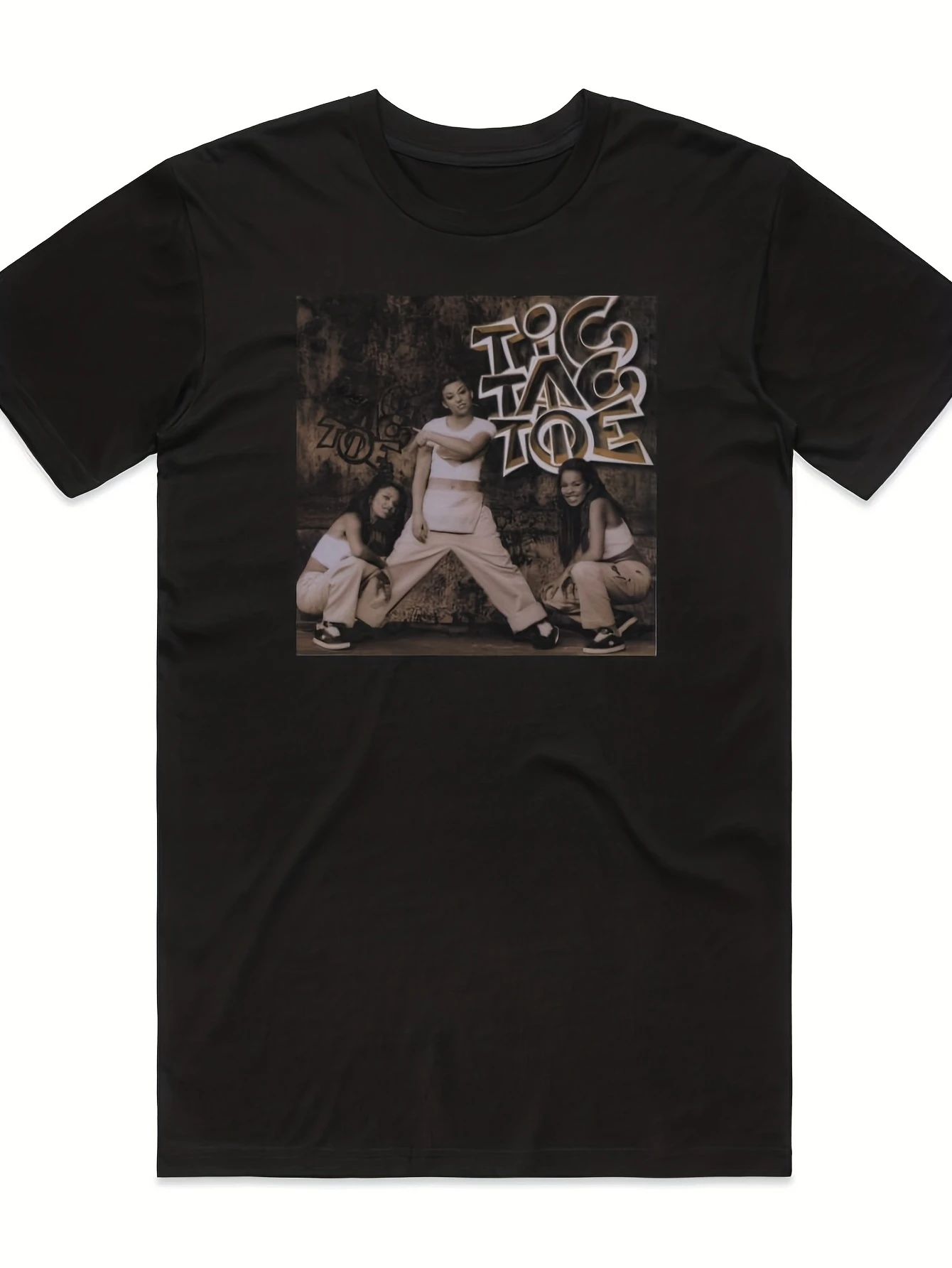 Men's Tic-Tac-Toe Album Cover T-Shirt - Plus Size Anime Xs and Os Game Board Pattern Shirt, Casual Loose Short-Sleeve T-Shirt