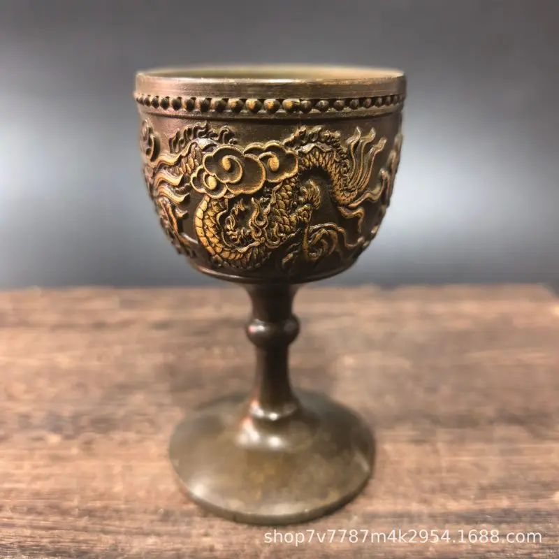 Brass Craft Dragon and Phoenix Wine Cup Home Decoration Table Ornament