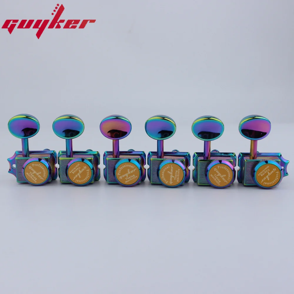 Vintage Locking Tuners Nut Style Electric Guitar Machine Heads Chameleon Rainbow For ST TL Guitar Tuning Pegs Gear ratio 1:15