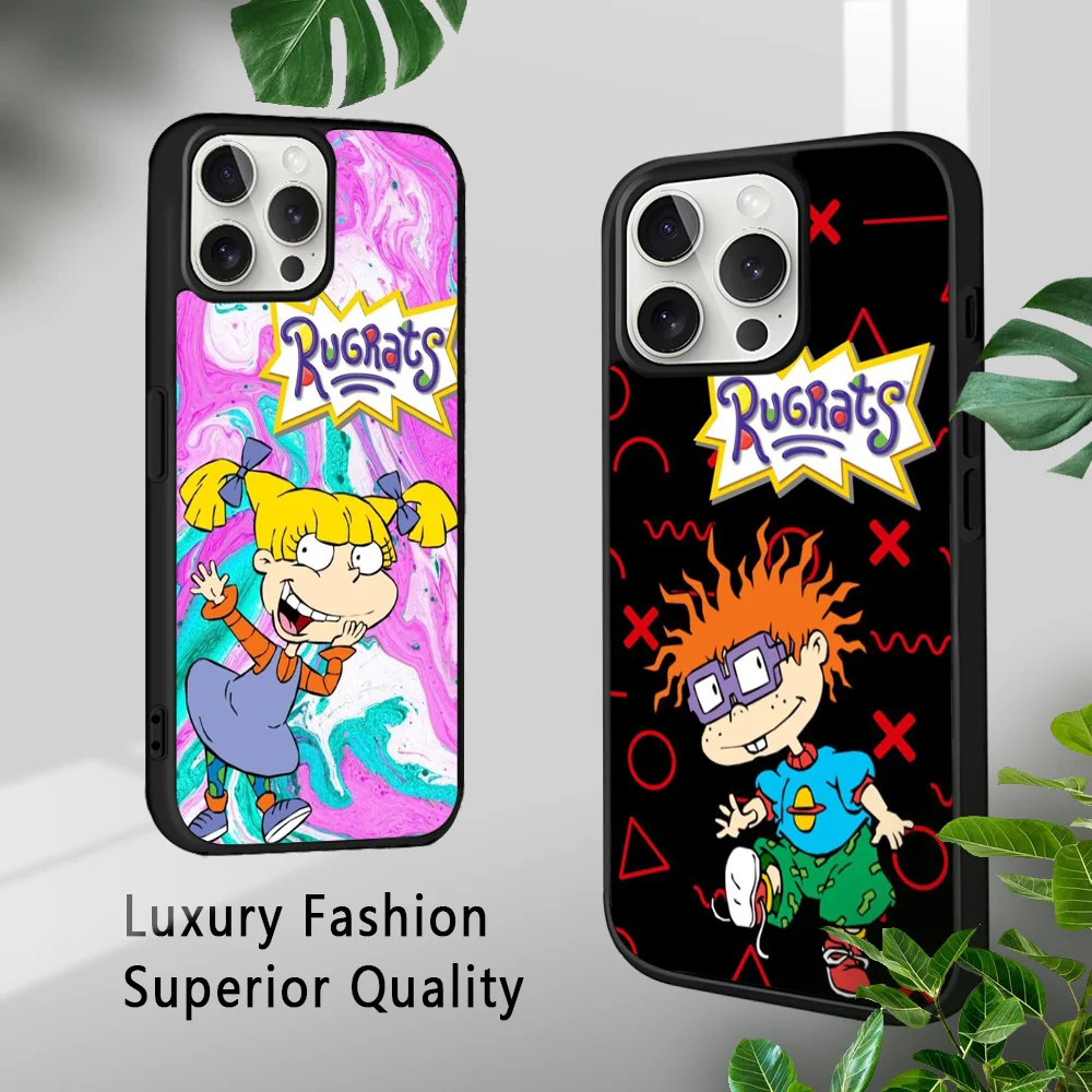 Classic Cartoon Funny R-Rugrats Phone Case For iPhone 15 14 13 12 11 Pro Xs Max Mini XR X 7 8 Plus luxury Mirror Hard Funda