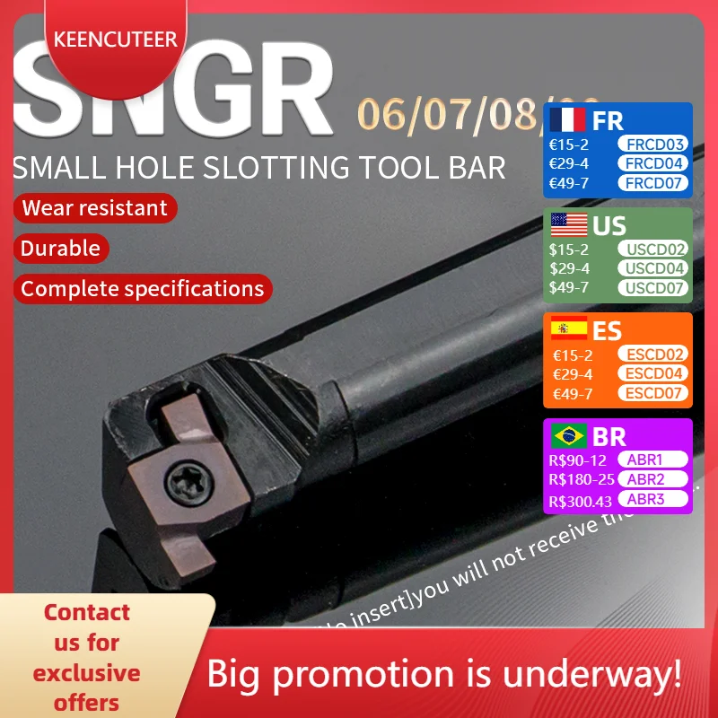 

SNGR Internal Grooving Lathe Tool Holder SNGR06 SNGR07 SNGR08 SNGR09 CNC Indexable Lathe for 7GR 8GR 9GR Insert