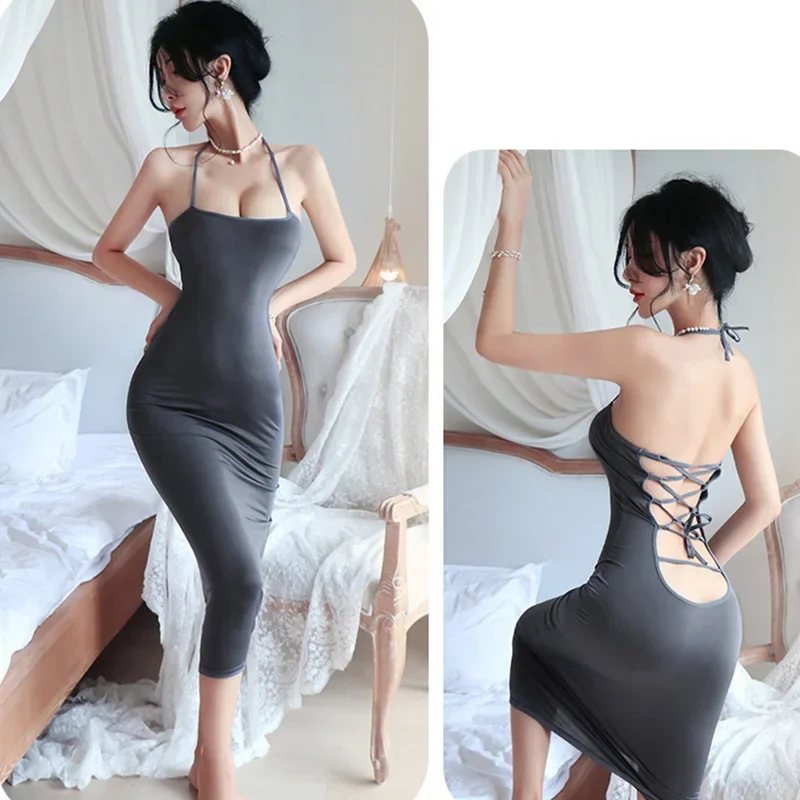 

Hot 2024 Nightgown Binding Off Back Shoulderless Elegant Skirt sexy lingerie pornographic Women's lingerie hot lingerie Babydoll