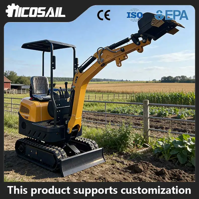 

1.2ton Small Excavator Safe Operation Mini Digger With Canopy For Garden Landscaping Farm Use