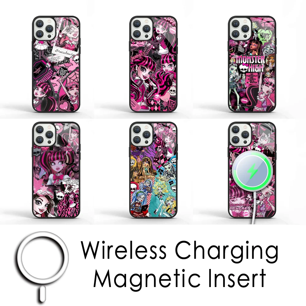 

M-Monsters-H-High Anime Phone Case For IPhone 16 15 Pro Max Case 14 Plus 13 12 11 Magesafe Magnetic Wireless Charge Cover