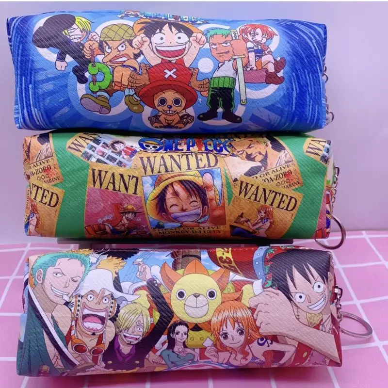 One Piece Anime Luffy Pencil Bag Cute Student Ins Style Decorate High Capacity Portable Storage Bag Cartoon Pencil Case Gift