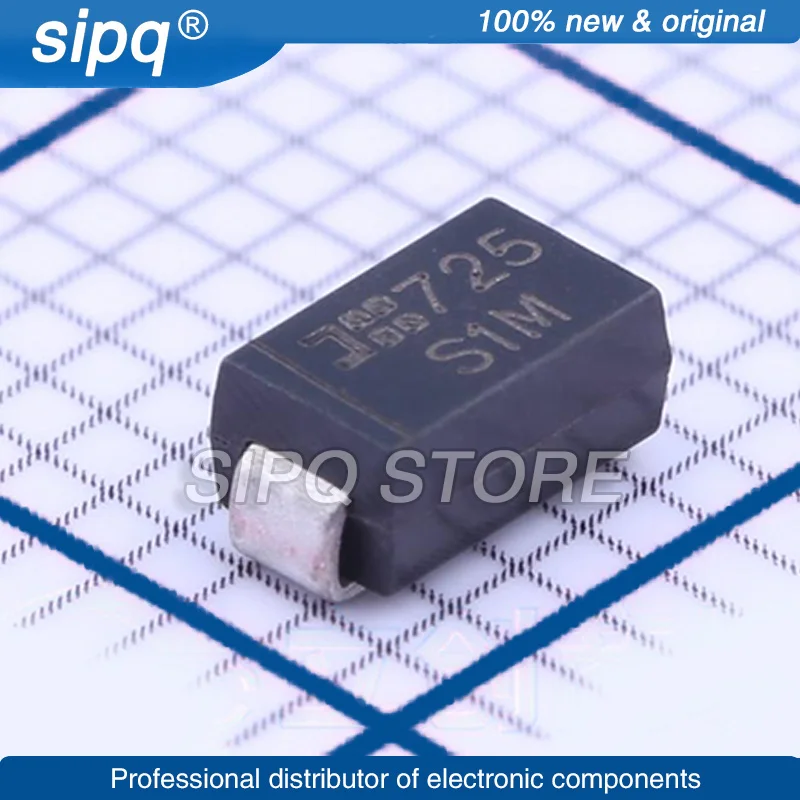 200PCS/LOT S1M-13-F S1M 1A 1KV 1.1V@1A SMA(DO-214AC) DIODES - GENERAL PURPOSE  Brand New and Original In Stock Authentic Product