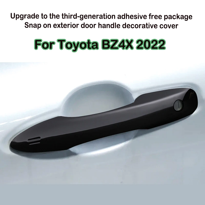 black modification of the door handle cover For 2022 Toyota bZ4X fully equipped buckle type external handle door handle