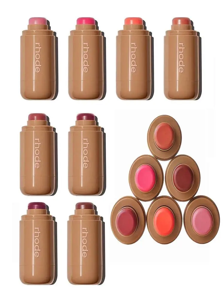Rhode Skin Pocket Blush Stick Lip Cheek Feuchtigkeitsspendender Stick Natürlicher Rouge-Puder-Creme-Lippenstift Wangen-Teebecher-Lippenstift in Bonbonfarben