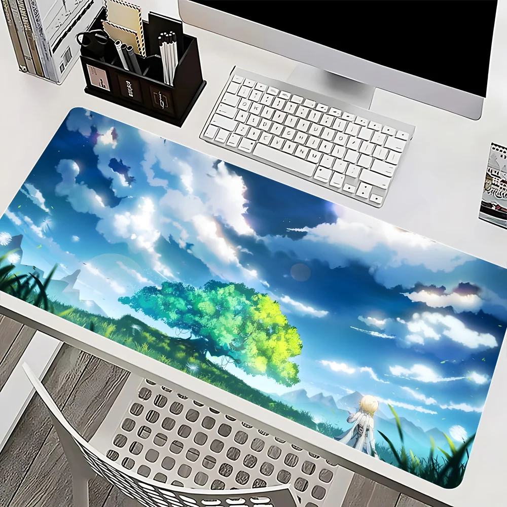 Tapis de souris de paysage d'anime, tapis de souris, tapis de clavier, grand tapis, polymères de bureau, XXL, accessoires de bureau