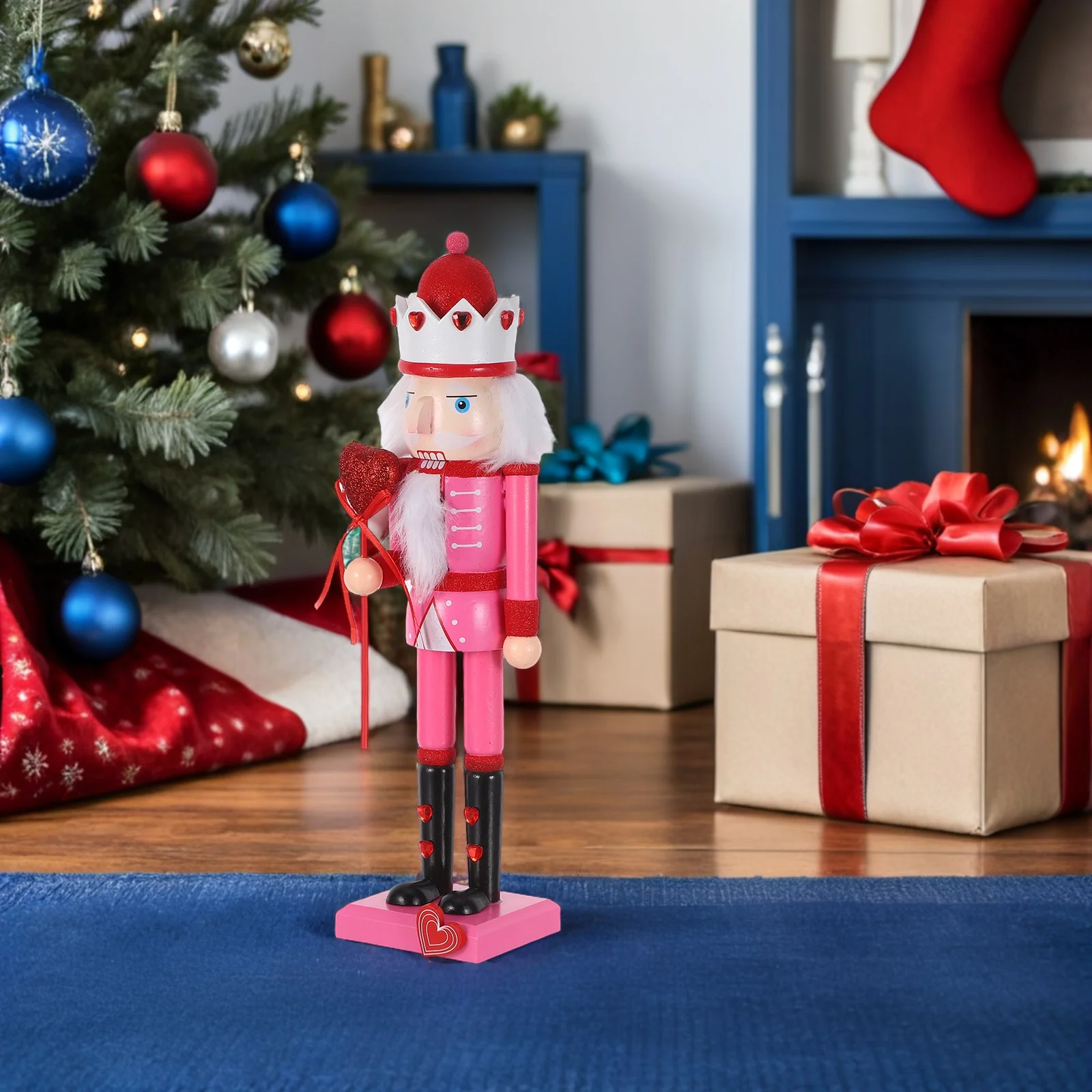 

Traditional 37cm Pink Nutcracker Soldier Christmas Valentine's Home Decorative Mantel Table Christmas Nutcrackers