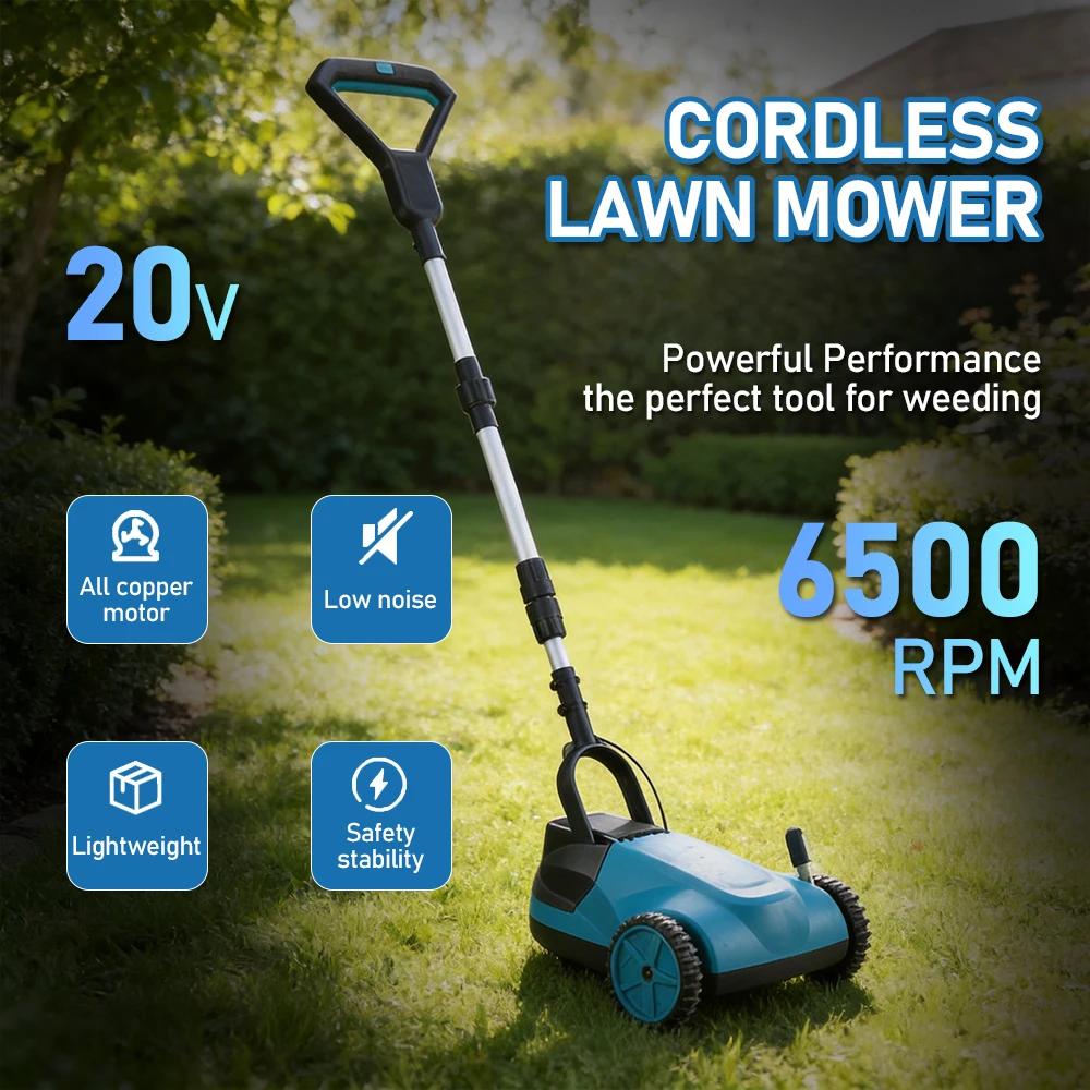

High Power Lithium Electric Lawn Mower Cordless Hand Push Grass Trimmer with Long Runtime for Efficient Garden Lawn Maintenance