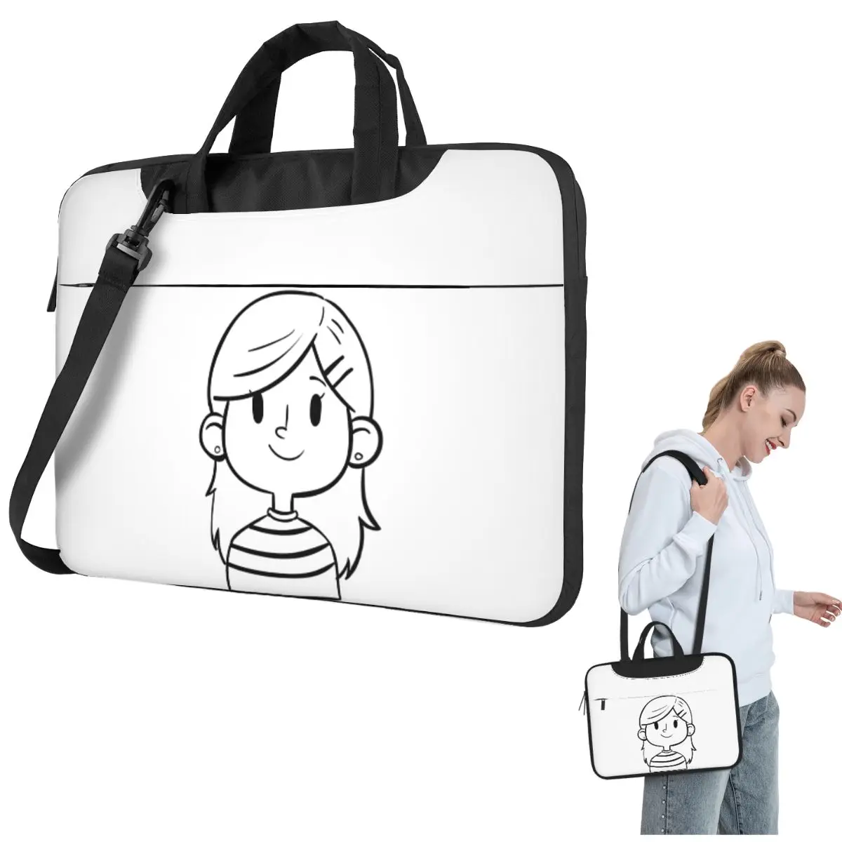 

Just In Love By Her Smile Crossbody Laptop Bag Case Computer Bag 13 14 15.6 Inch Notebook Pouch for Macbook Pro