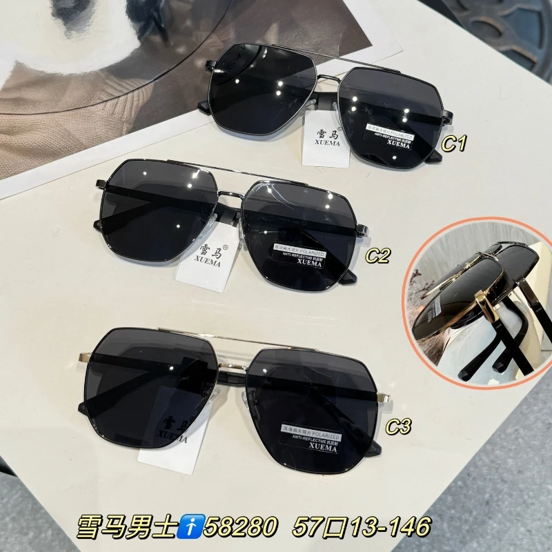 

Polarized Sunglasses Men Pilot Male Sun Glasses Driving Square Big Frame Black Silver Gold Classic Sports Outdoor Fishing Travel