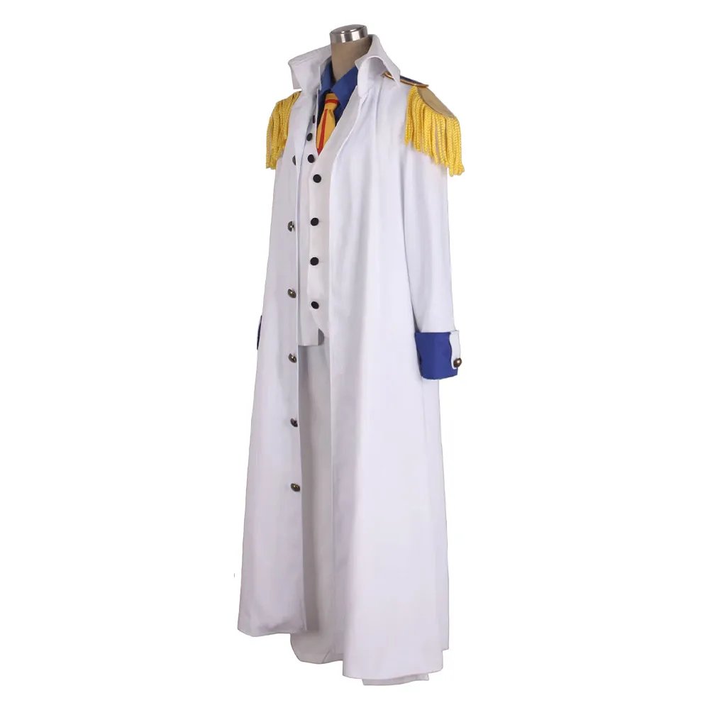 Traje de Cosplay de Anime Piece Kuzan Aokiji, camisa, chaleco, pantalones, corbata, cortavientos, conjunto de ropa para fiesta de Carnaval de Halloween