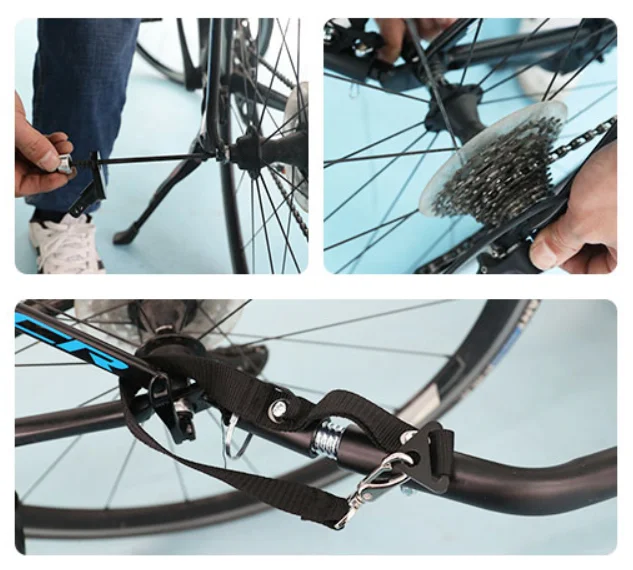 Folding Bike Trailer Cargo In Steel Frame, Extra Bicycle Storage Carrier With Hitch