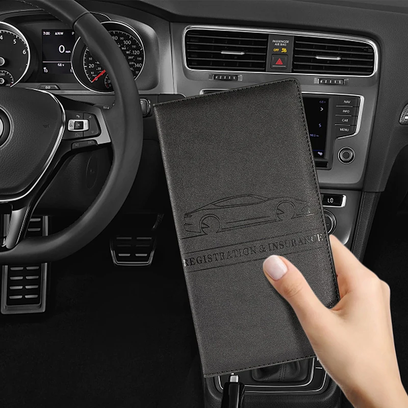 Car Registration Insurance Holder Driving License Cover Leather Auto Documents Drivers License Storage Bag Credit Card Holder