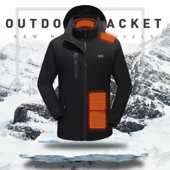 Heated Jacket Men Women 15 Areas USB Self Heated Clothing Long Sleeve Hoodie Heating Jacket Winter Washed Sports Accessories 4