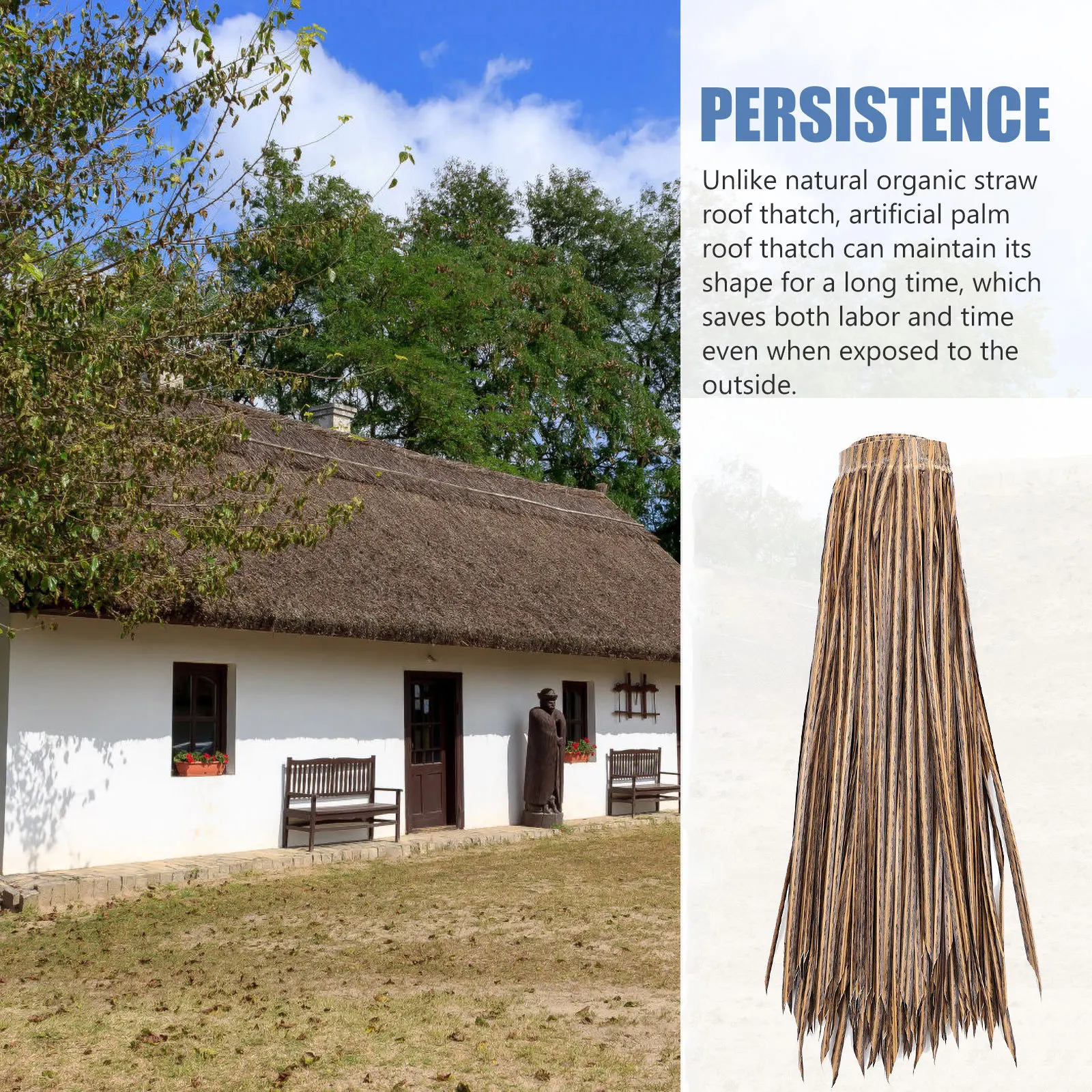 모조 초가지붕 인조 짚 지붕 장식용 초가지붕 정원 조경 DIY 열대 장식 방염 짚