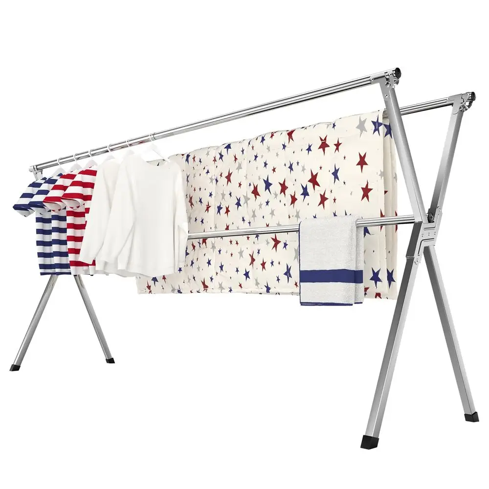 

Drying Rack, HeavyDuty Folding Laundry Drying Rack for Indoor Outdoor Use, 50.478.7 Extendable Stainless Steel, SpaceSaving Desi