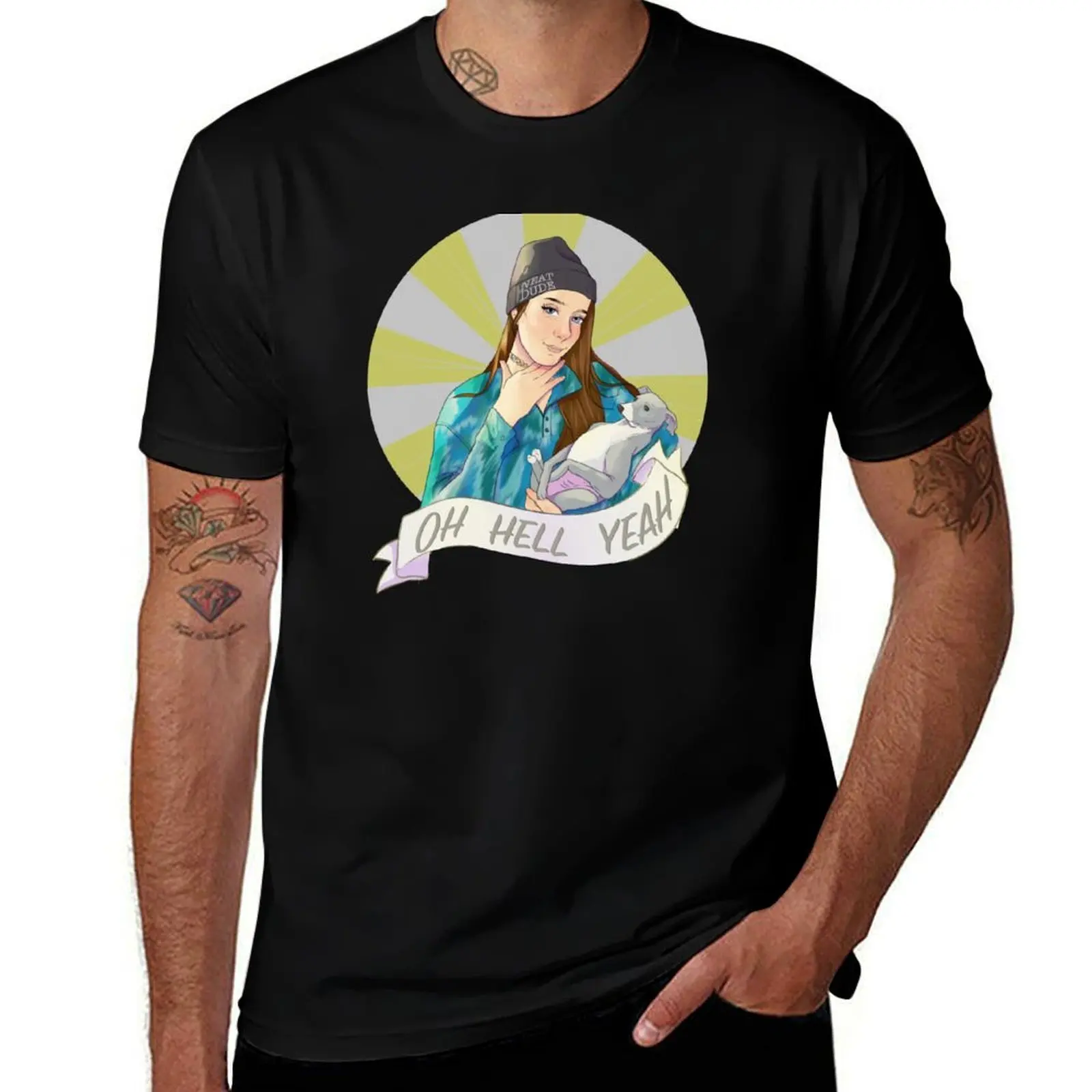 Jenna Marbles Oh Hell yeah Madonna and Child Design T-Shirt Plus Size Comfort Fit Tee T-Shirt