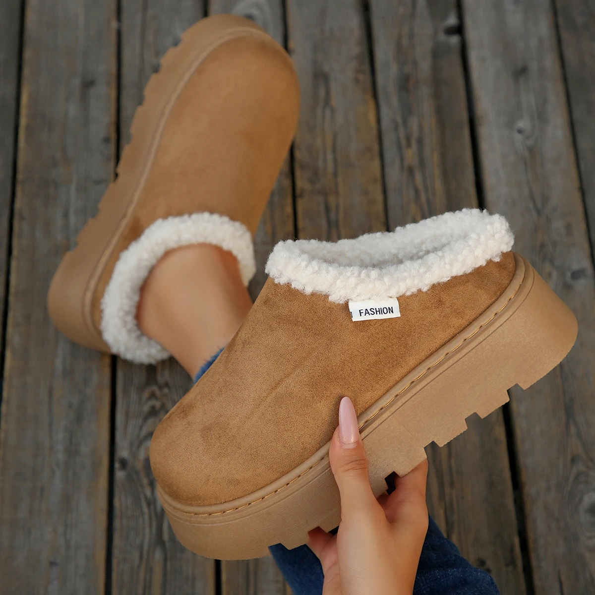 

Women Wedge Shoes Plus Size Lace Up Chunky Platform Fashion Ankle Boots Woman Autumn Winter Suede Short Boots Zapatos De Mujer