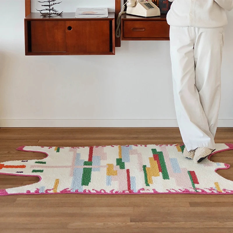 

Child Room Carpet Cartoon Girl Room Bedside Mat Nonslip Washable Play Mat Modern Simple Area Rug Foot Pad Sofa Rug Game Mats